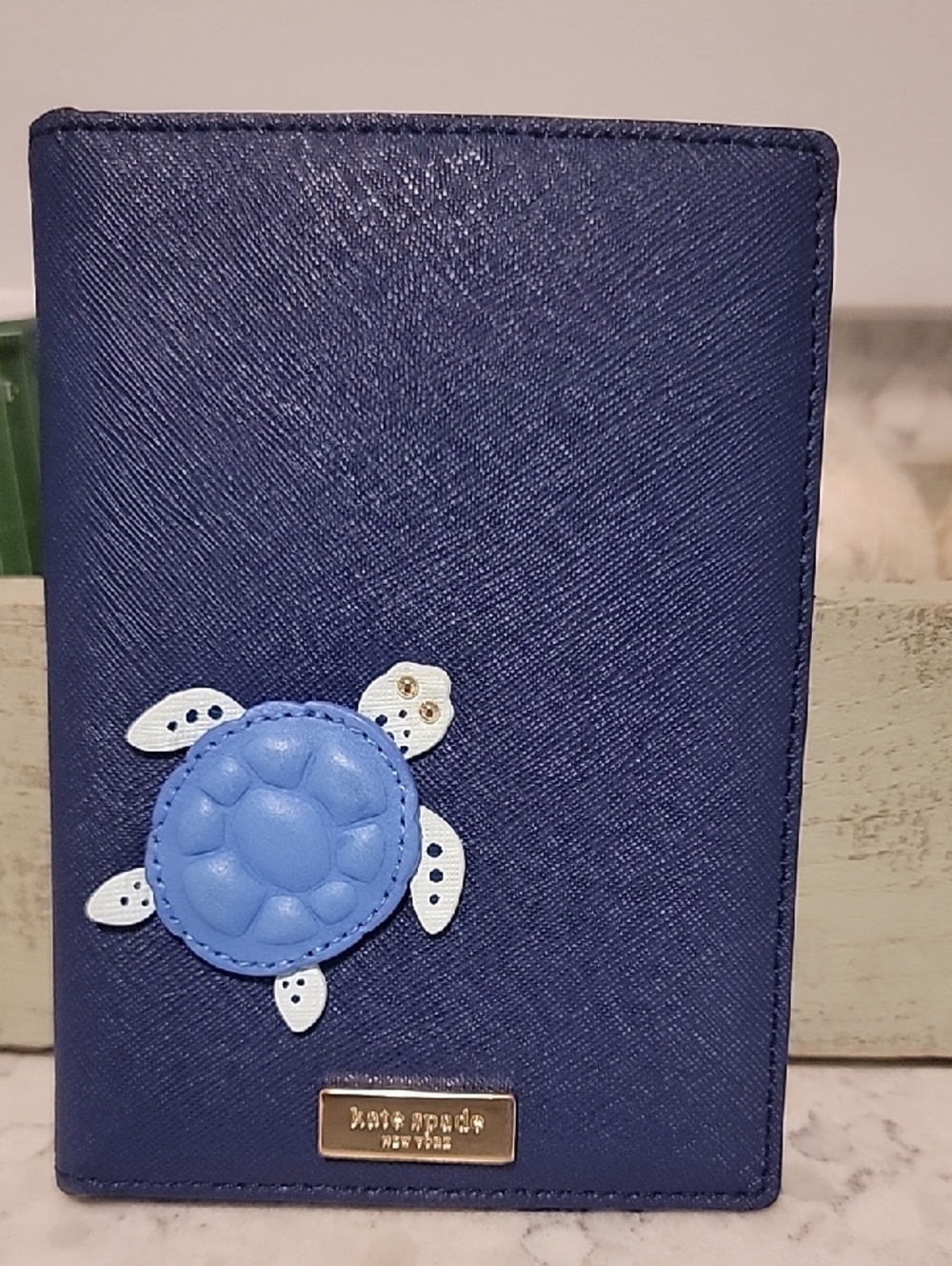 Kate Spade Navy Passport Holder with Turtle Applique "Under The Sea" Collection - Picture 3 of 11